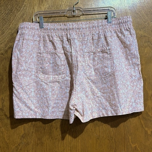 Cato Floral Print Linen Blend Elastic Waist Drawstring Shorts Size XL - NWT - Picture 2 of 5